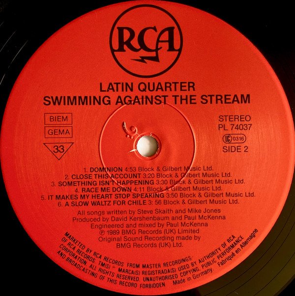 Latin Quarter, Swimming Against The Stream-LP, Vinilos, Historia Nuestra