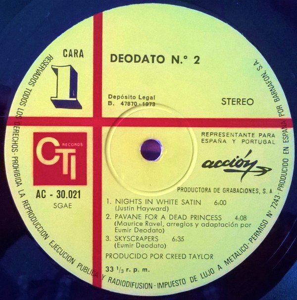 Deodato* Deodato 2-LP, Vinilos, Historia Nuestra