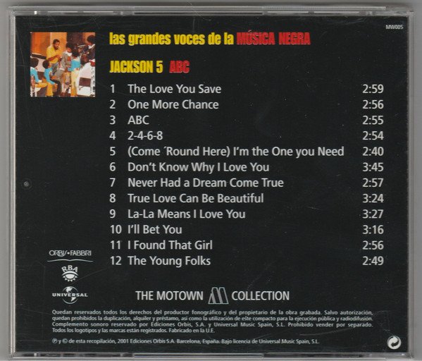 Jackson 5* ABC-CD, CDs, Historia Nuestra