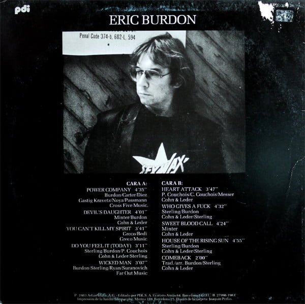 Eric Burdon Eric Burdon-LP, Vinilos, Historia Nuestra