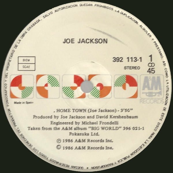 Joe Jackson Home Town-12, Vinilos, Historia Nuestra