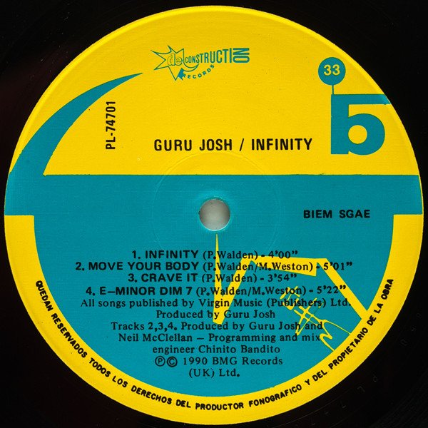 Guru Josh Infinity-LP, Vinilos, Historia Nuestra