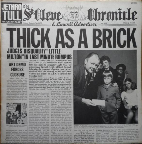 Jethro Tull Thick As A Brick-LP, Vinilos, Historia Nuestra