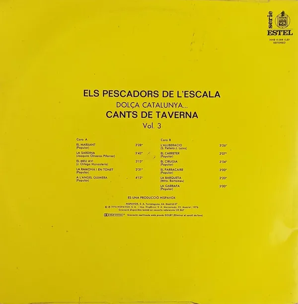 Els Pescadors De L'escala Cants De Taverna-LP, Vinilos, Historia Nuestra