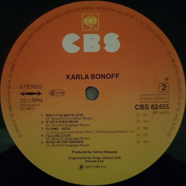 Karla Bonoff Karla Bonoff-LP, Vinilos, Historia Nuestra