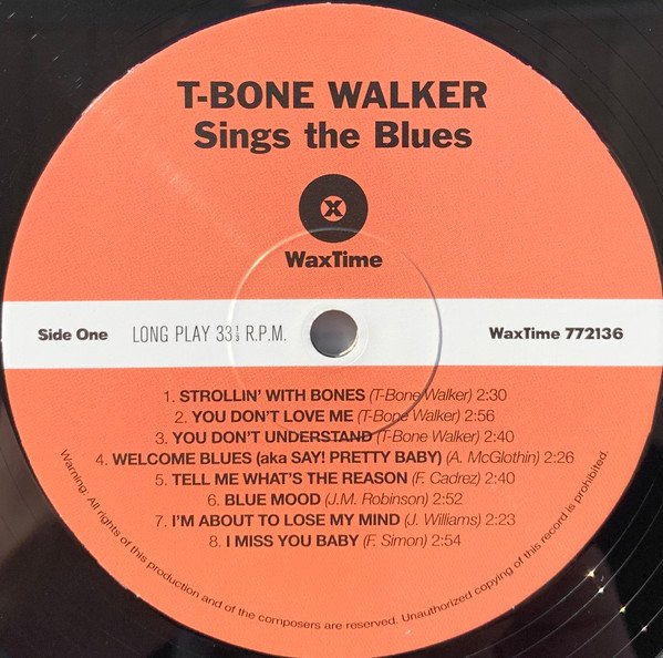 T Bone Walker, Sings The Blues-LP, Vinilos, Historia Nuestra