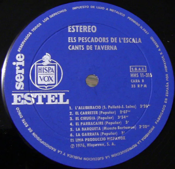 Els Pescadors De L'escala Cants De Taverna-LP, Vinilos, Historia Nuestra