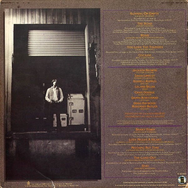 Jackson Browne Running On Empty-LP, Vinilos, Historia Nuestra