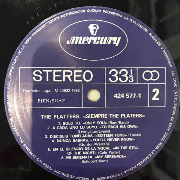 The Platters Siempre The Platters-LP, Vinilos, Historia Nuestra