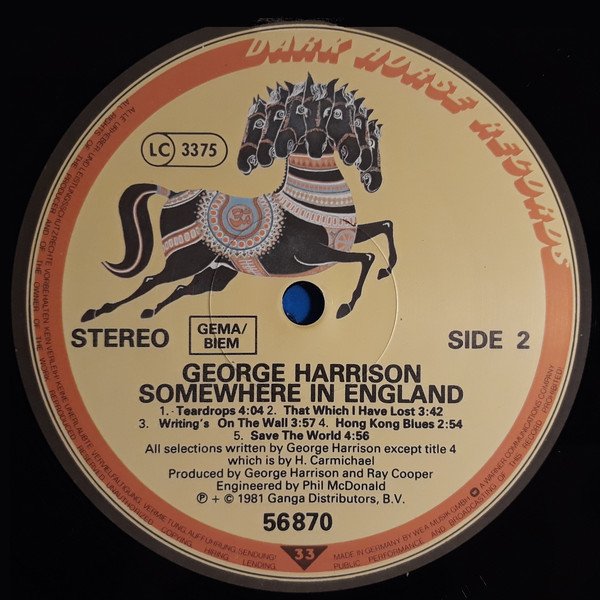 George Harrison Somewhere In England-LP, Vinilos, Historia Nuestra