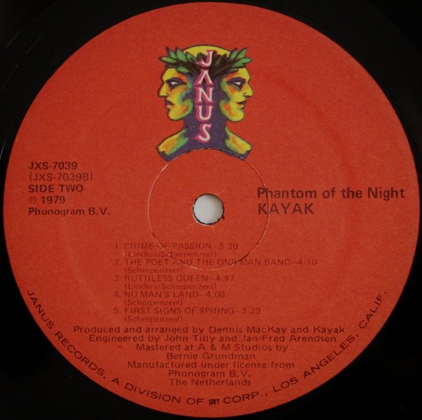 Kayak Phantom Of The Night-LP, Vinilos, Historia Nuestra