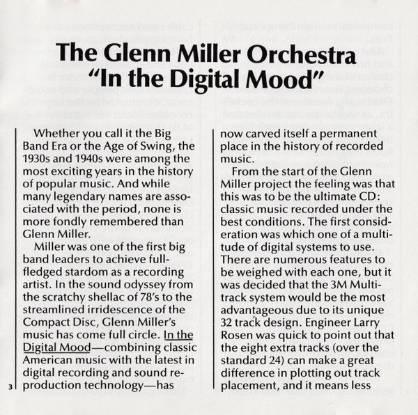 The Glenn Miller Orchestra In The Digital Mood-CD, CDs, Historia Nuestra