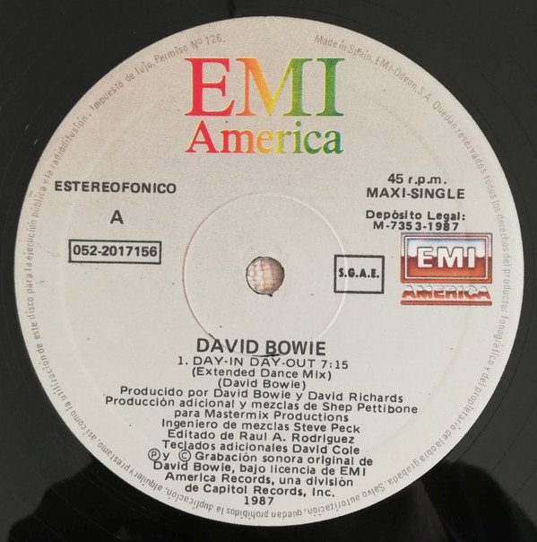 David Bowie, Day-In Day-Out-12 inch, Vinilos, Historia Nuestra