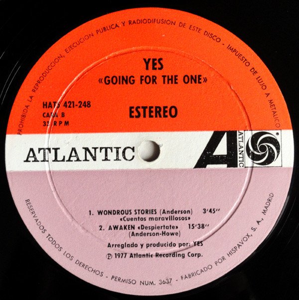 Yes, Going For The One-LP, Vinilos, Historia Nuestra