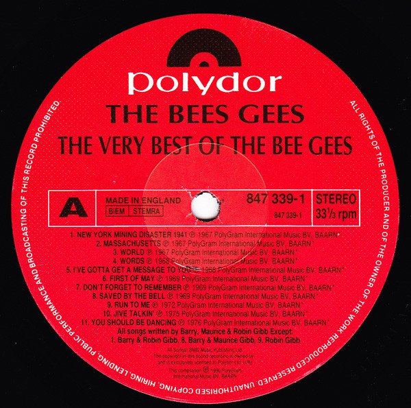 Bee Gees, The Very Best Of The Bee Gees-LP, Vinilos, Historia Nuestra