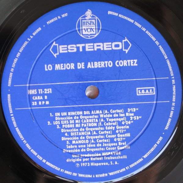 Alberto Cortez, Lo Mejor De Alberto Cortez-LP, Vinilos, Historia Nuestra