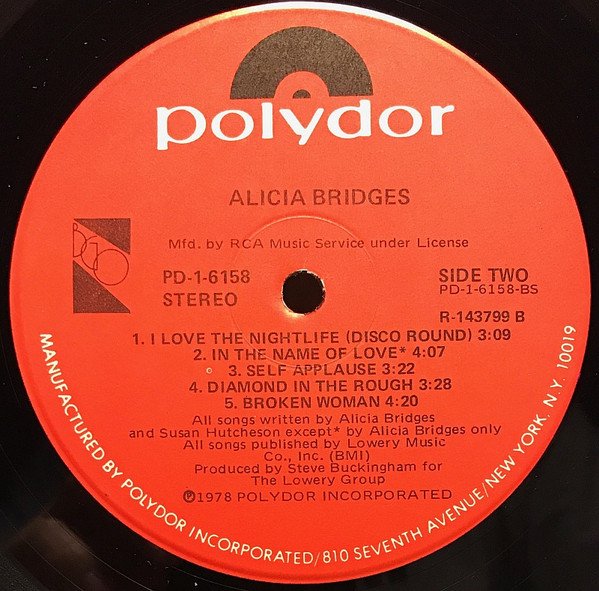 Alicia Bridges, Alicia Bridges-LP, Vinilos, Historia Nuestra