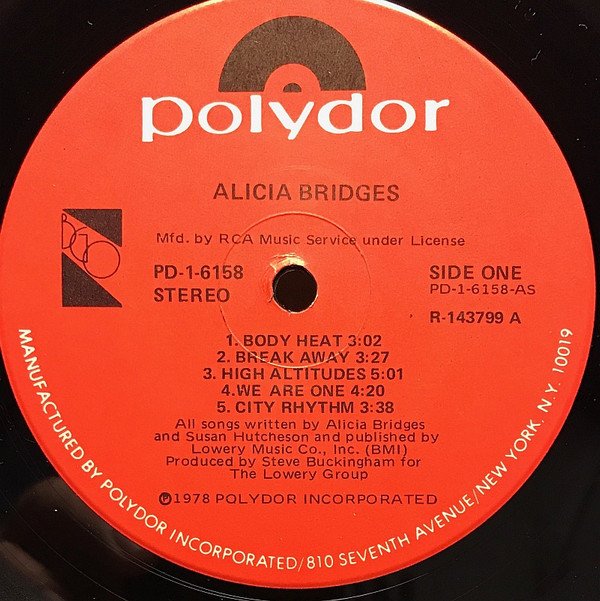 Alicia Bridges, Alicia Bridges-LP, Vinilos, Historia Nuestra