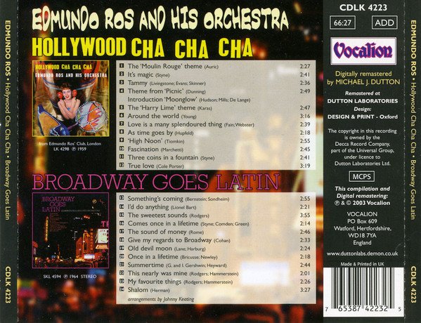 Edmundo Ros & His Orchestra Hollywood Cha Cha Cha / Broadway Goes Latin-CD, CDs, Historia Nuestra