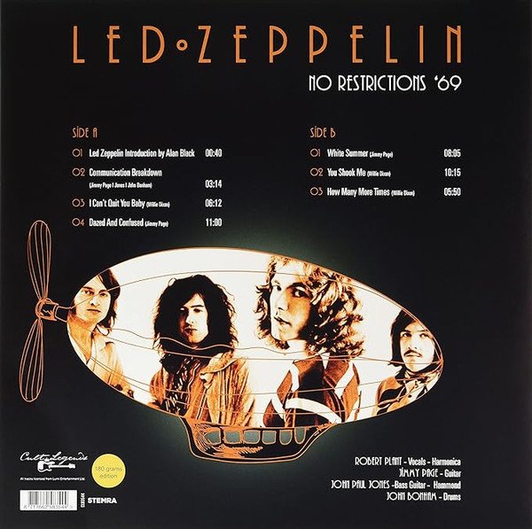 Led Zeppelin, No Restrictions '69-LP, Vinilos, Historia Nuestra