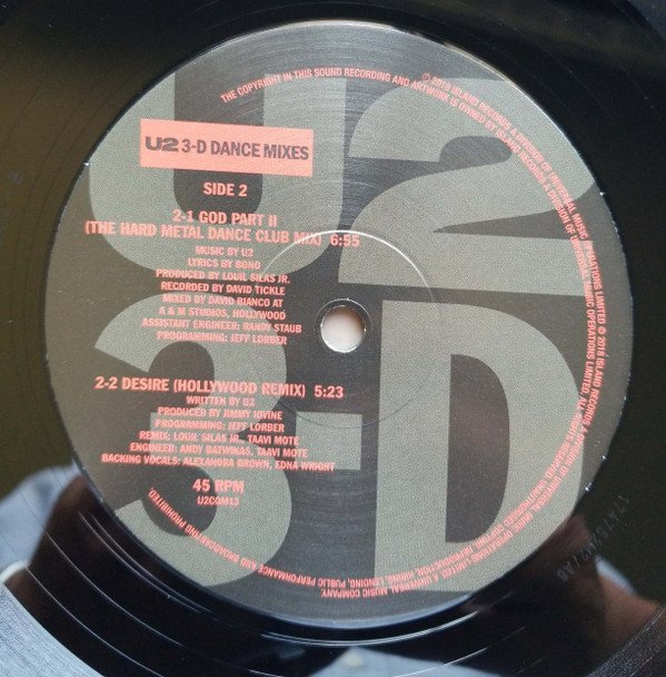 U2 3-D Dance Mixes-12, Vinilos, Historia Nuestra