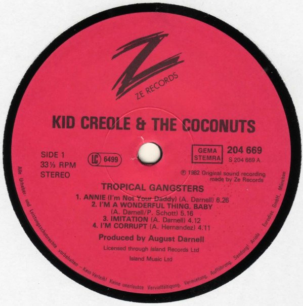 Kid Creole & The Coconuts* Tropical Gangsters-LP, Vinilos, Historia Nuestra