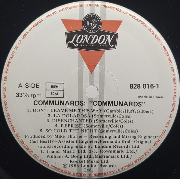 Communards, Communards-LP, Vinilos, Historia Nuestra