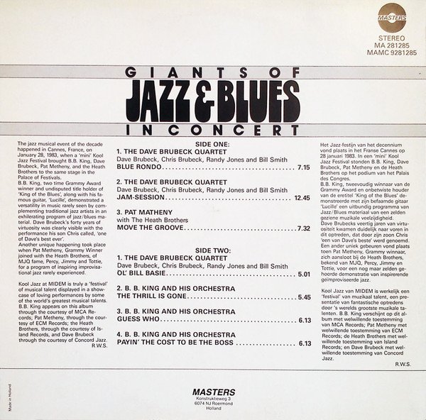 Various Giants Of Jazz & Blues In Concert-LP, Vinilos, Historia Nuestra
