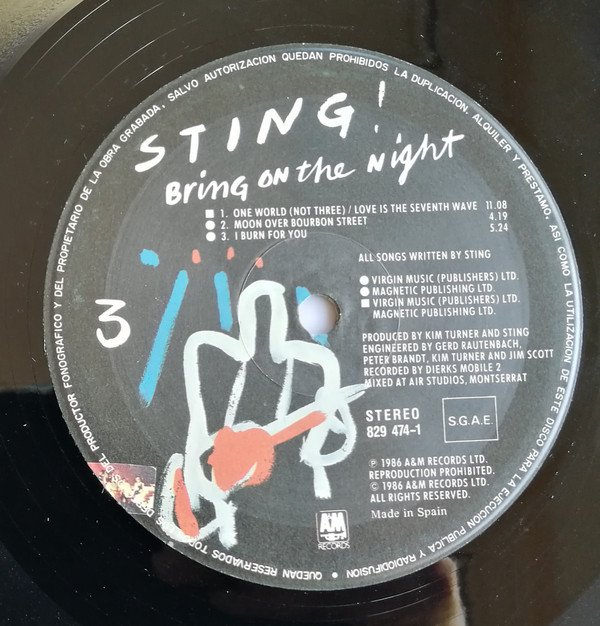 Sting Bring On The Night-2xLP, Vinilos, Historia Nuestra