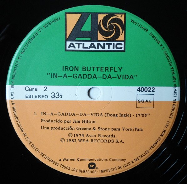 Iron Butterfly In-A-Gadda-Da-Vida-LP, Vinilos, Historia Nuestra