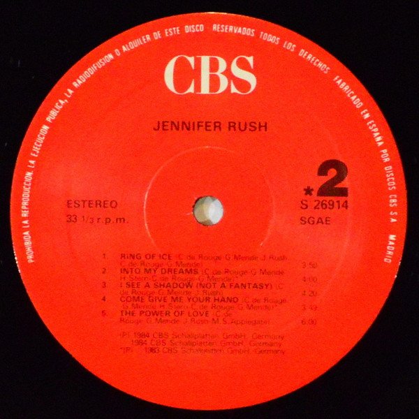 Jennifer Rush Jennifer Rush LP, Vinilos, Historia Nuestra