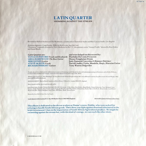 Latin Quarter, Swimming Against The Stream-LP, Vinilos, Historia Nuestra