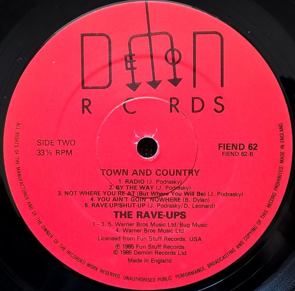 The Rave-Ups Town + Country-LP, Vinilos, Historia Nuestra