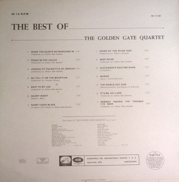 The Golden Gate Quartet The Best Of The Golden Gate Quartet-LP, Vinilos, Historia Nuestra