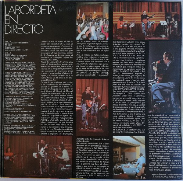 Labordeta* Labordeta En Directo-LP, Vinilos, Historia Nuestra