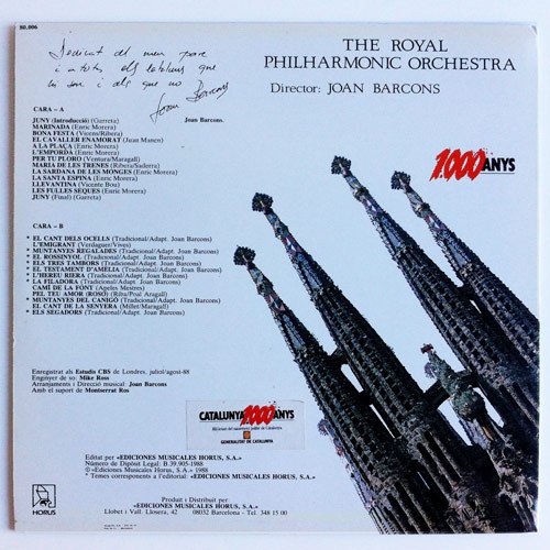 The Royal Philharmonic Orchestra* , Director: Joan Barcons* 1.000 Anys-LP, Vinilos, Historia Nuestra