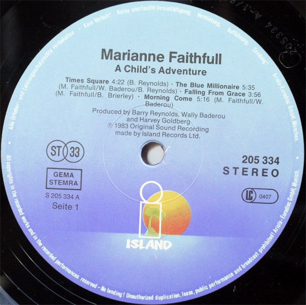 Marianne Faithfull, A Childs Adventure-LP, Vinilos, Historia Nuestra