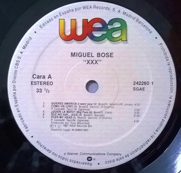 Bosè, XXX-LP, Vinilos, Historia Nuestra