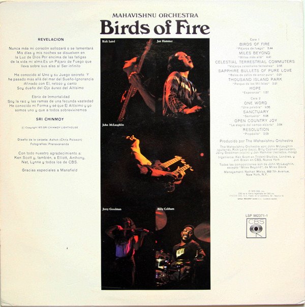 Mahavishnu Orchestra, Birds Of Fire -LP, Vinilos, Historia Nuestra