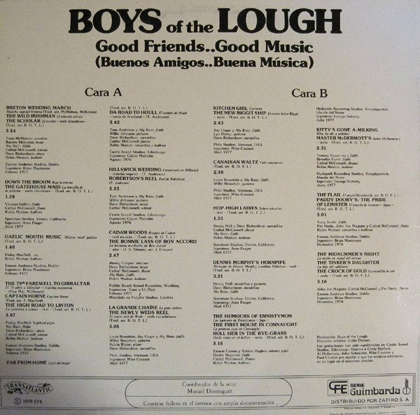 Boys Of The Lough, Good FriendsGood Music-LP, Vinilos, Historia Nuestra
