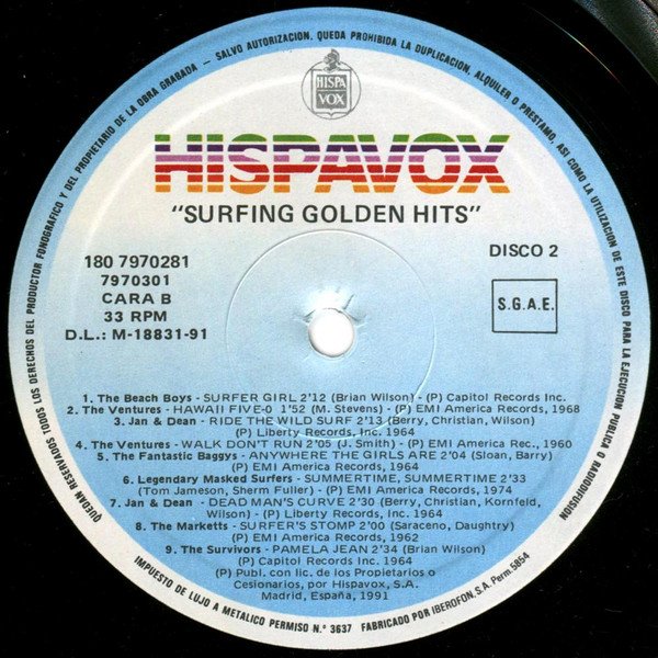 Various, Surfing Golden Hits-LP, Vinilos, Historia Nuestra