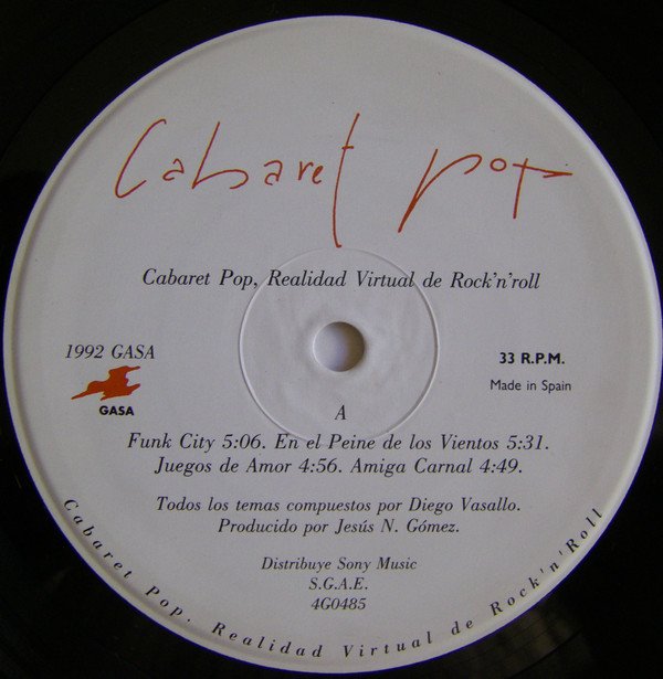 Cabaret Pop, Realidad Virtual De Rock'n'Roll-LP, Vinilos, Historia Nuestra