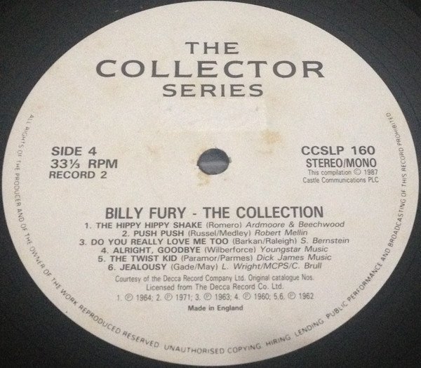 Billy Fury, The Collection-LP, Vinilos, Historia Nuestra