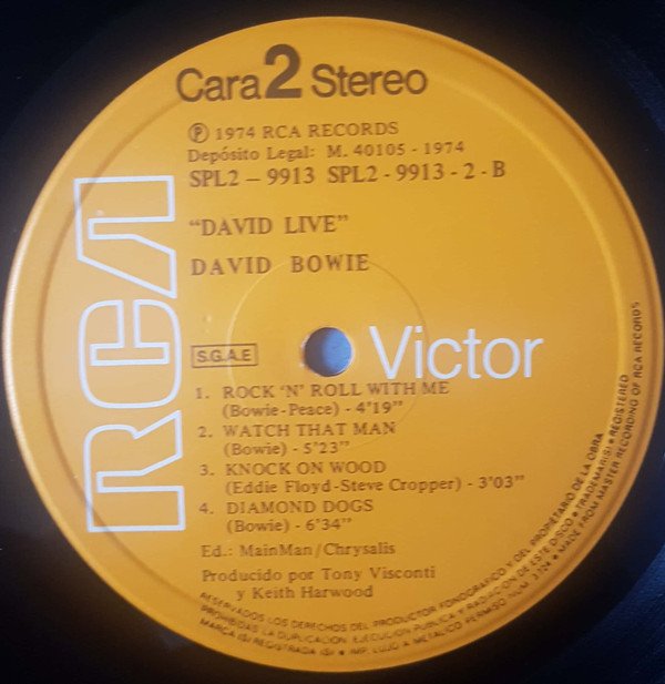 David Bowie, David Live-LP, Vinilos, Historia Nuestra