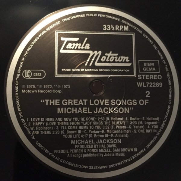 The Great Love Songs Of Michael Jackson-LP, Vinilos, Historia Nuestra