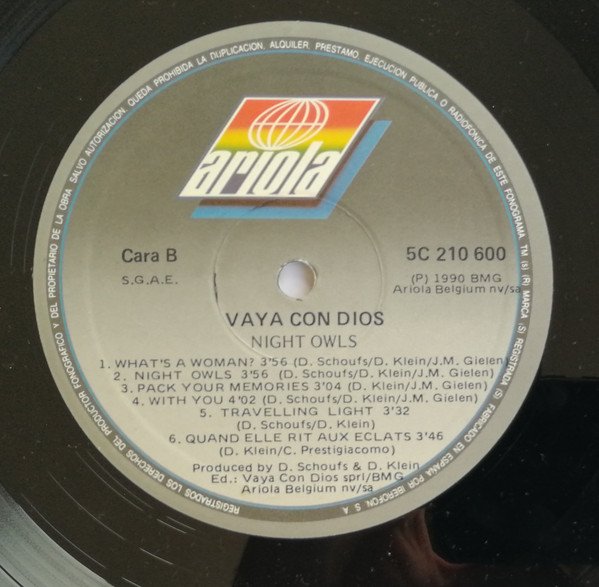 Vaya Con Dios, Night Owls-LP, Vinilos, Historia Nuestra