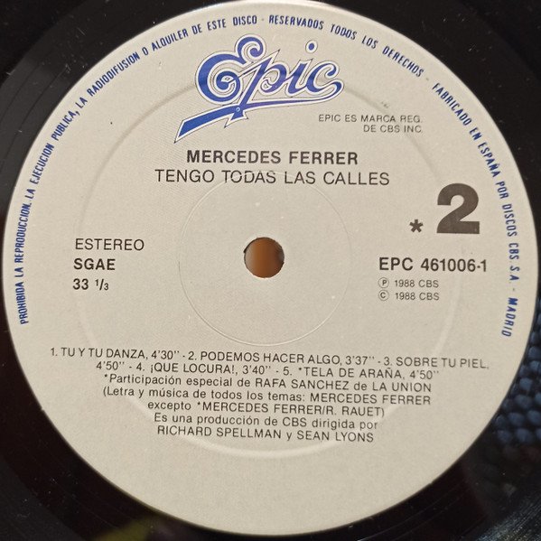 Mercedes Ferrer, Tengo Todas Las Calles-LP, Vinilos, Historia Nuestra