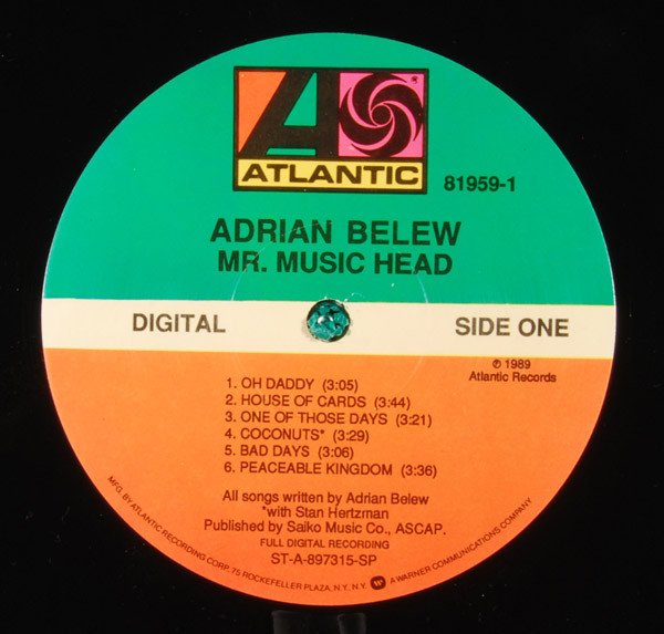 Adrian Belew, Mr Music Head-LP, Vinilos, Historia Nuestra