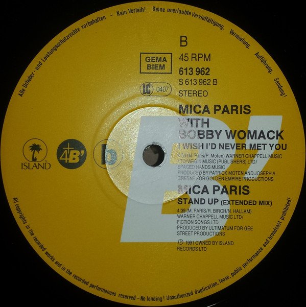 Mica Paris, If I Love U 2 Nite-12 inch, Vinilos, Historia Nuestra