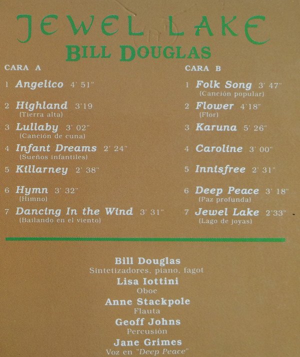 Bill Douglas, Jewel Lake-LP, Vinilos, Historia Nuestra